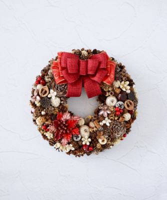 ＜Atelier Maison Deco＞＜Ｓｎｏｗｆｌａｋｅ　Ｆｌｏｗｅｒ＞可愛い赤ポインセチアリース